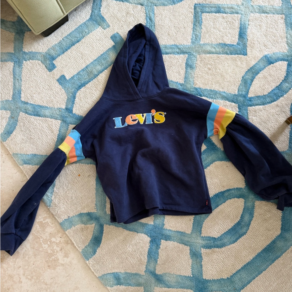 Levi's Dark Blue Hoodie with Multicolor Accents